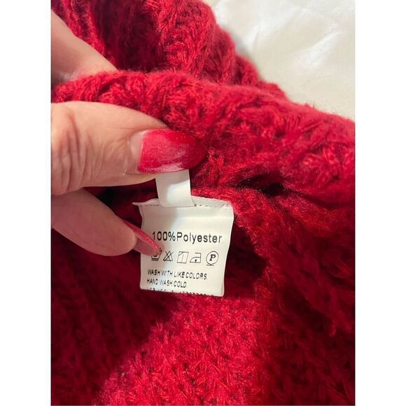 NWOT Bulky Red Turtleneck Sweater - Picture 3 of 8